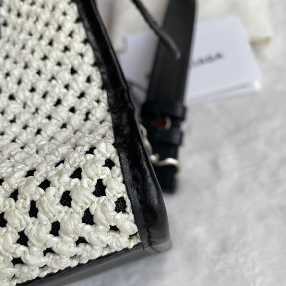 Balenciaga Weaving Classic Mini City in Black and White - Picture 13 of 14